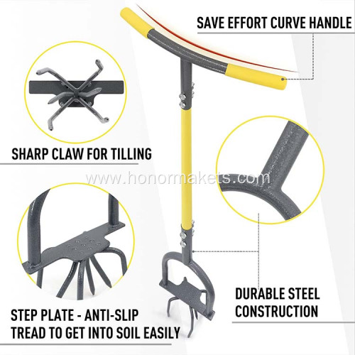 Multifunctional Long Handled Tiller Garden Claw Heavy Duty Garden Twist Tiller for Digging Loosening Weeding Manual Soil Tiller